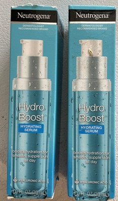 TWO 1 fl oz Neutrogena Hydro Boost Hydrating Hyaluronic Acid Serum Box Damage