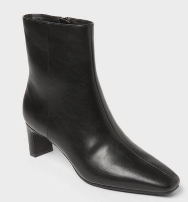 New Women s Tigris Ankle Boots With Memory Foam Black Faux Leather Size 8 Wide
