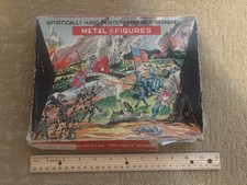 Vintage 1950  s Hand painted Metal Confederate Soldiers