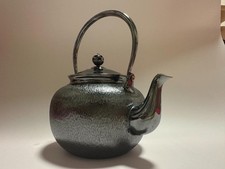 古董日本银色茶壶| eBay