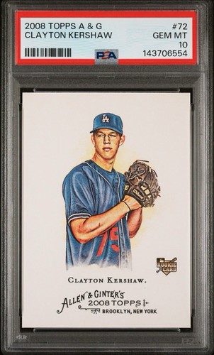 2008 Topps Allen & Ginter Clayton Kershaw Rookie #72 PSA 10