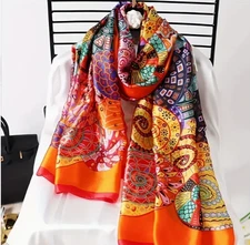 Fall Scarf Colorful NEW Free Ship 71 x 34 Inches
