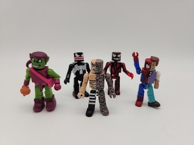5 Marvel Minimates 2003 Spider Man Venom Peter Parker Goblin Sandman Carnage