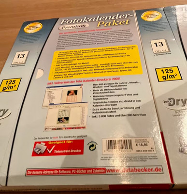Data Becker 2x InkJet-Photo-Kalender A4 zum Selbstgestalten
