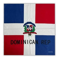 Dominican Republic Flag Bandana &ndash; 100% Cotton, 21"x21" 1 Pack