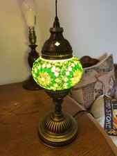 Brand New Moroccan Turkish Small Table/desk Lamp Mosaic Glass Shade.