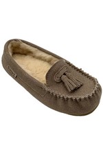 BEARPAW Women's Lucky Moccasin Taupe Caviar Glitter