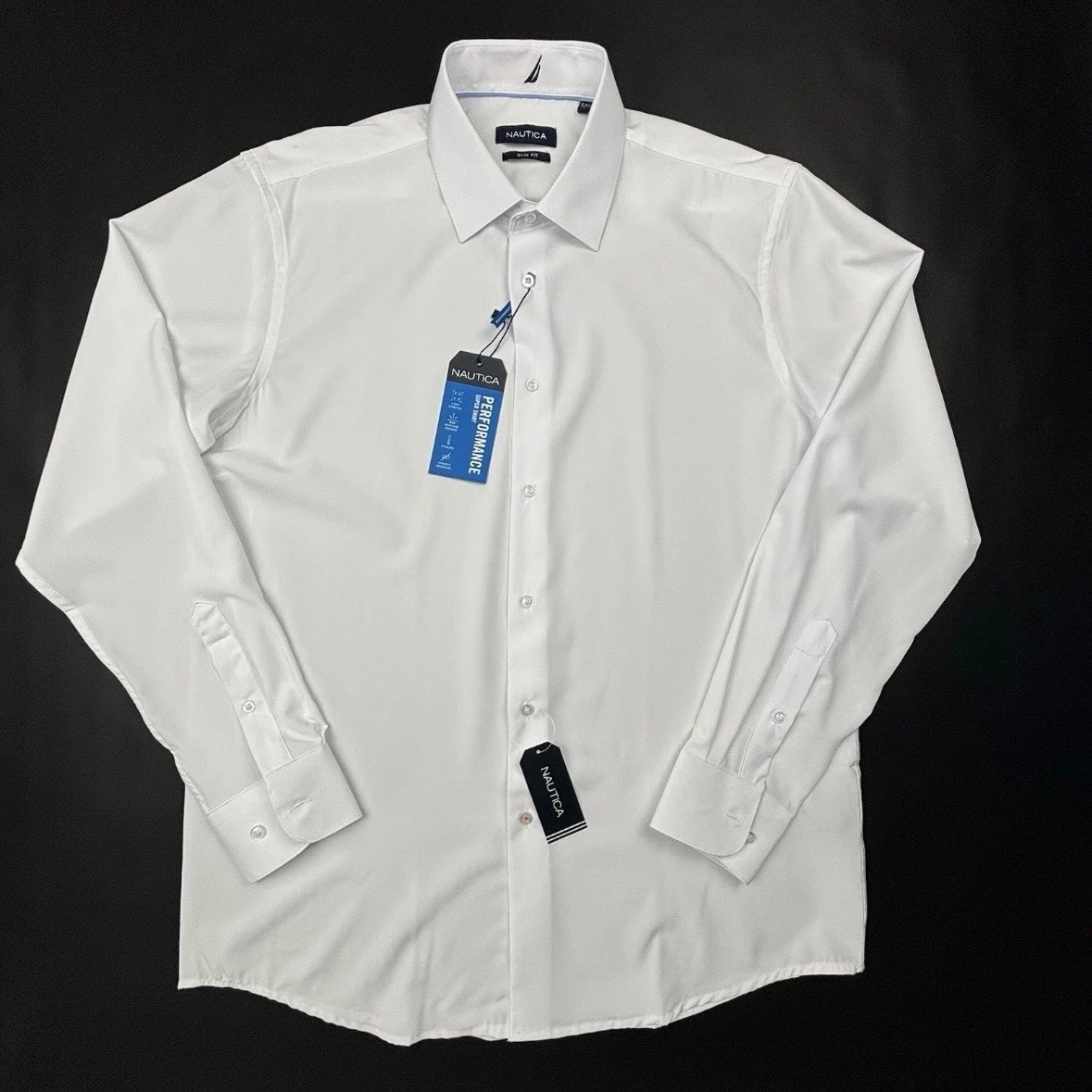 slim fit dress slacks Nautica Men's Slim Fit Supershirt Dress Shirt – DiscountStore main image 1