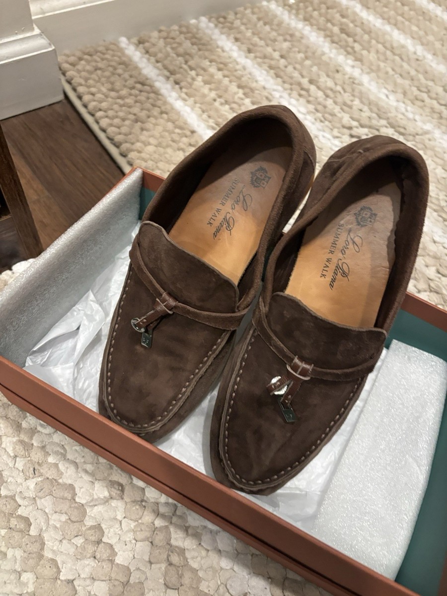 Loro Piana Brown Suede Summer Charms Walk-On Loafers Size 38 | eBay