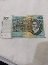 1968 $10 Phillips Randall Australian Banknote  SHC Prefix
