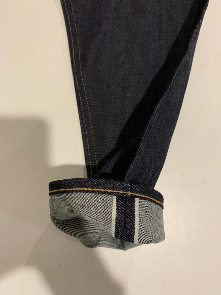 Jeans Banana Republic 36x30 Ribete Crudo Cono Americano Denim Blanco Roble Preppy Nuevos con Etiquetas Foto 3 de 4