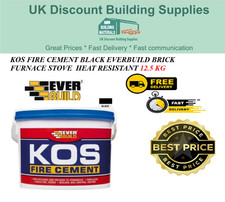 KOS FIRE CEMENT BLACK EVERBUILD BRICK FURNACE STOVE  HEAT RESISTANT 12.5 KG