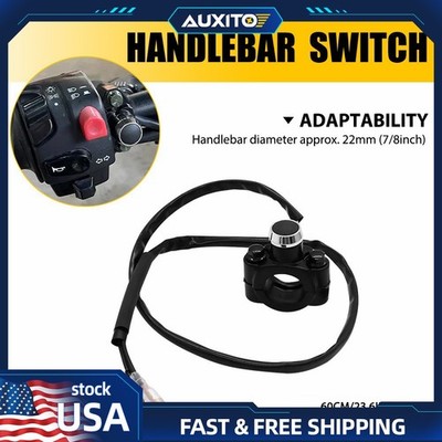 Motorcycle Switch Horn Handlebar Mount Push Button Momentary Start Universal 12V