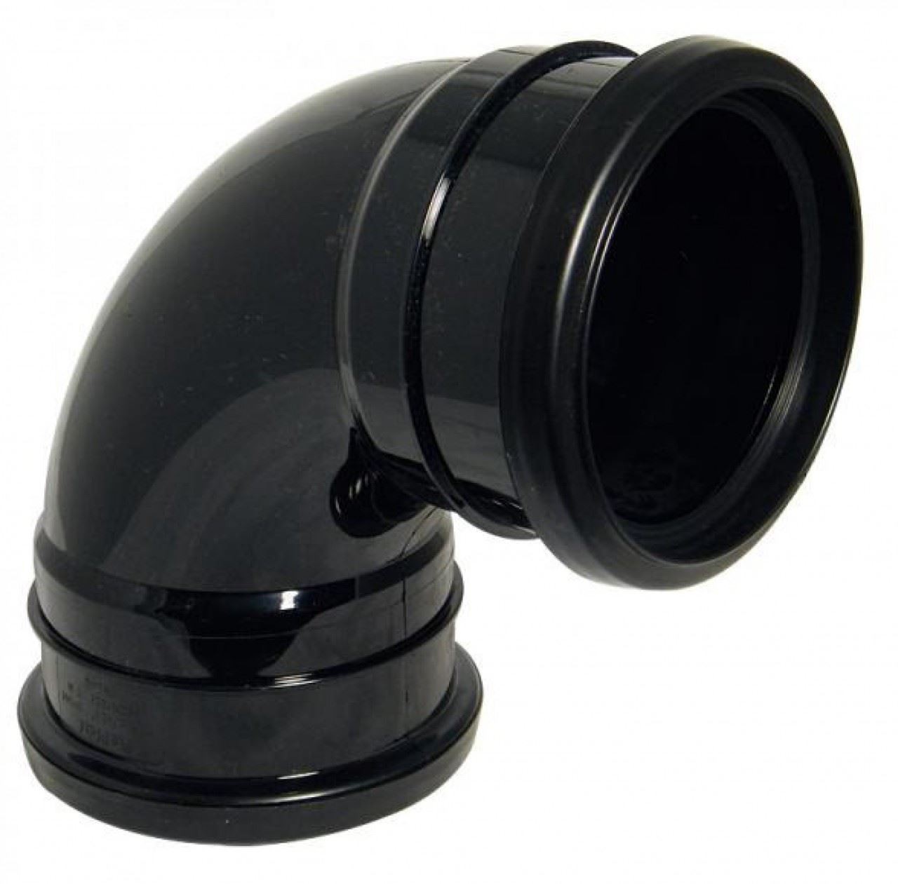 FLOPLAST 110mm Ring Seal Soil 92.5 Degree Double Socket Bend - Black - Pack of 2 - Image 2