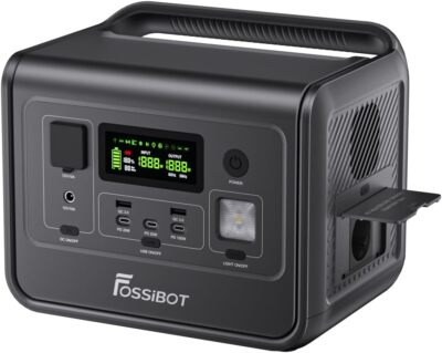 FOSSiBOT Tragbare Powerstation F800 512Wh LiFePO4 800W Solargenerat  Schwarz htt