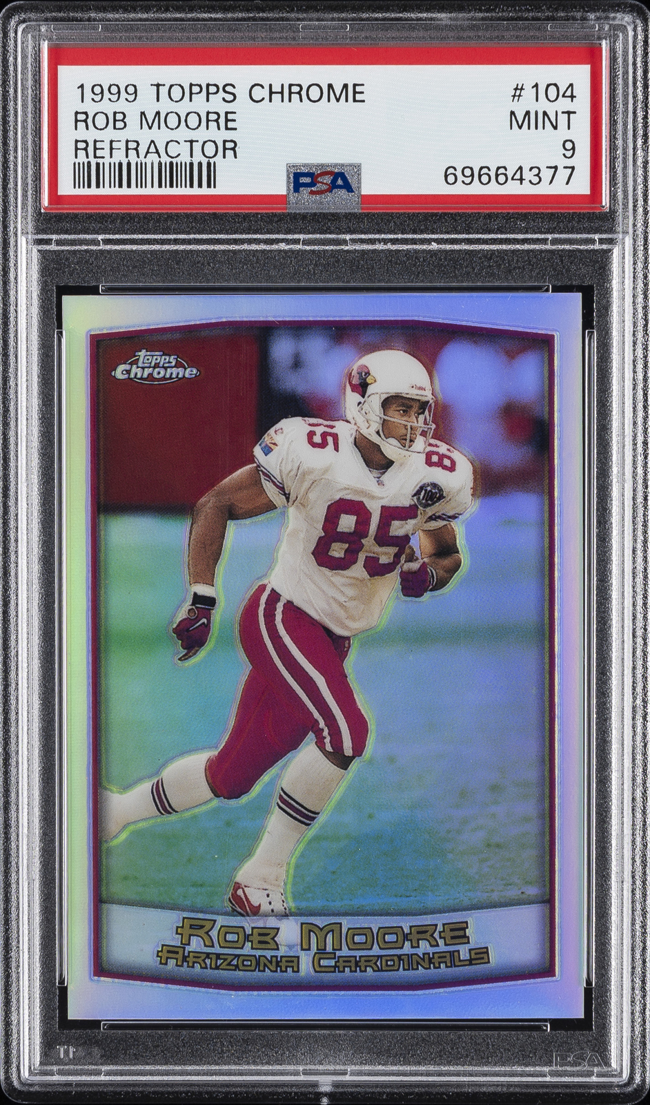 1999 TOPPS CHROME REFRACTOR #104 ROB MOORE PSA 9