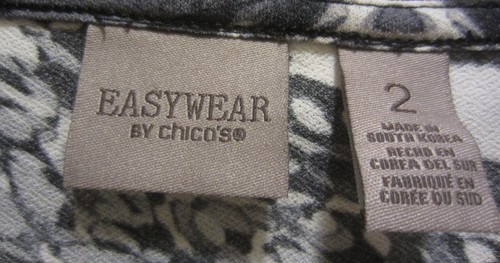 Easy Wear by Chico's gray stretch pullover 3/4 sleeve Top size M - Bild 5 von 5
