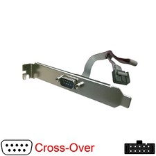 Add-A-Port Mother Board Panel Mount Dongle Cable Serial RS232 9 Pin Cross Over