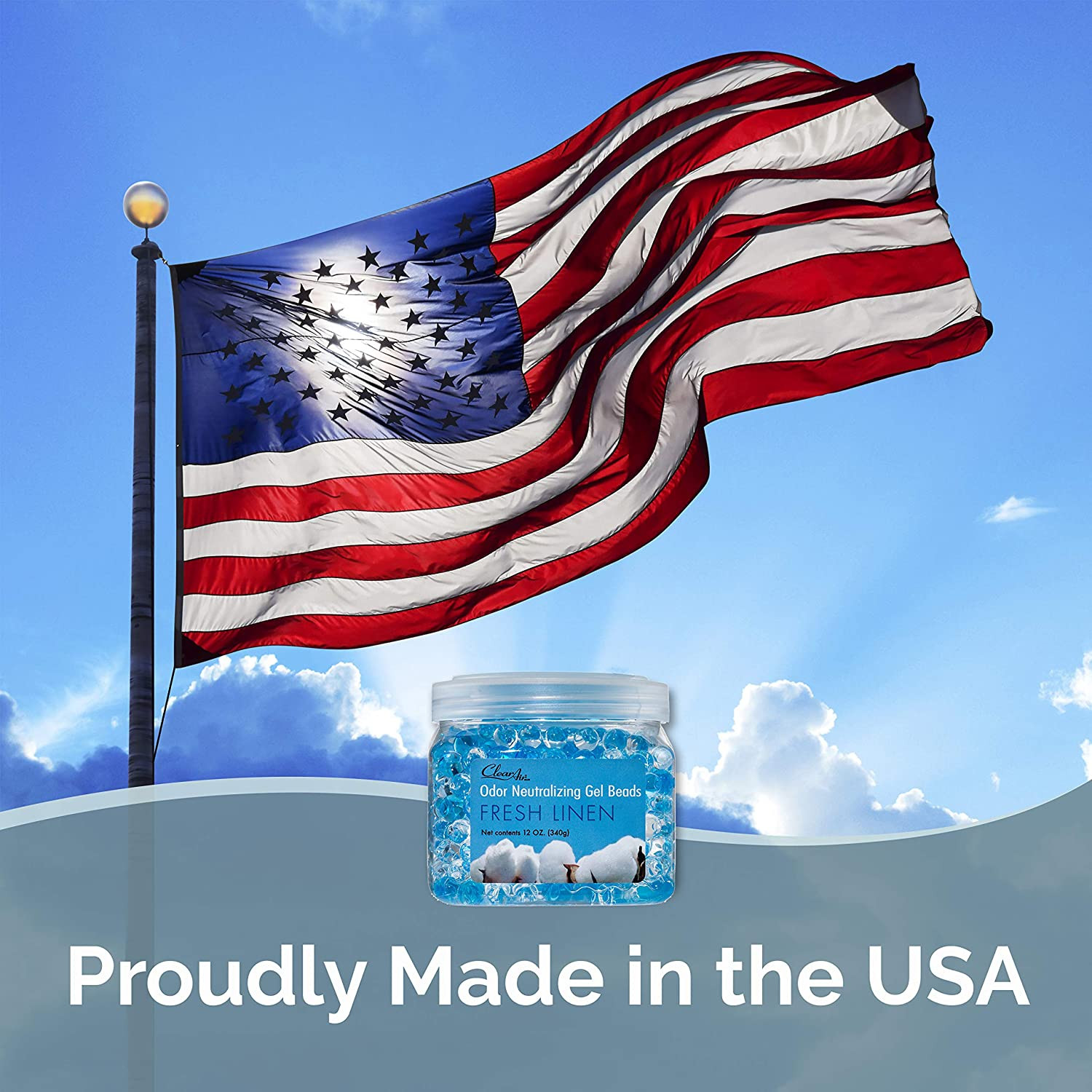 Clear Air Odor Eliminator Gel Beads - Hawaiian Breeze Scent - 12 Ounce - 2 Pack