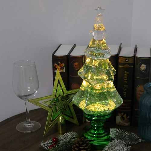Christmas Tree Snow Globe Water Glittering Musical Home Decor Decorations Gifts - Picture 2 of 7