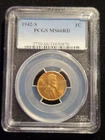 1942 S Lincoln Wheat Cent Penny PCGS MS 66 RD