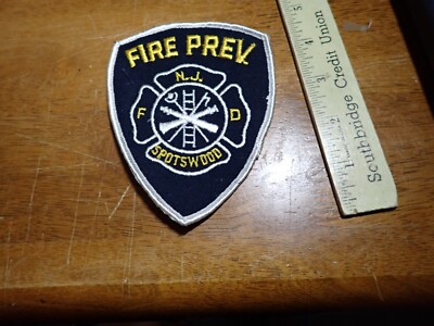 vintage NEW JERSEY FIRE PREVENTION  FIRE DEPART obsolete shoulder PATCH BX H#66