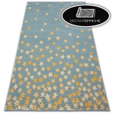 Modern Children Rug Pastel Stars Soft and Tight Woven Balta Low-Pile