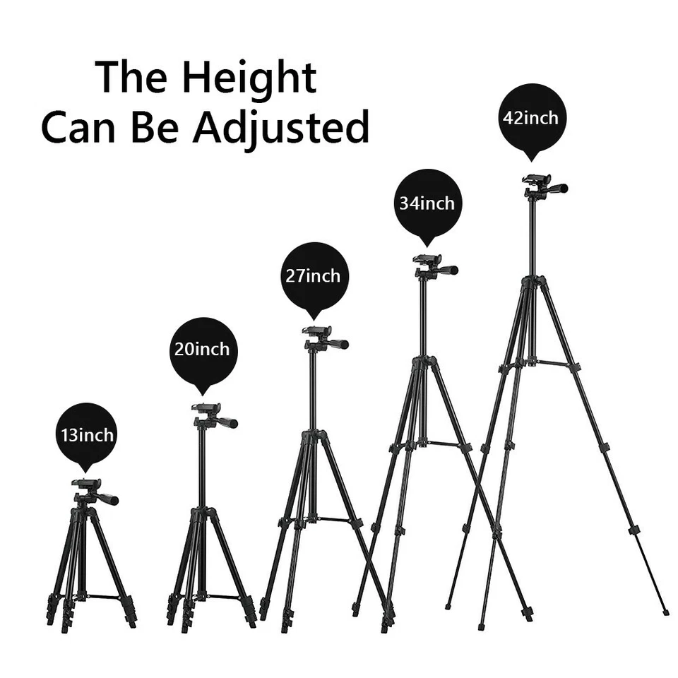 Professional Camera Tripod Stand Mount Phone Holder For iPhone DSLR Lightweight - image 2 of 4