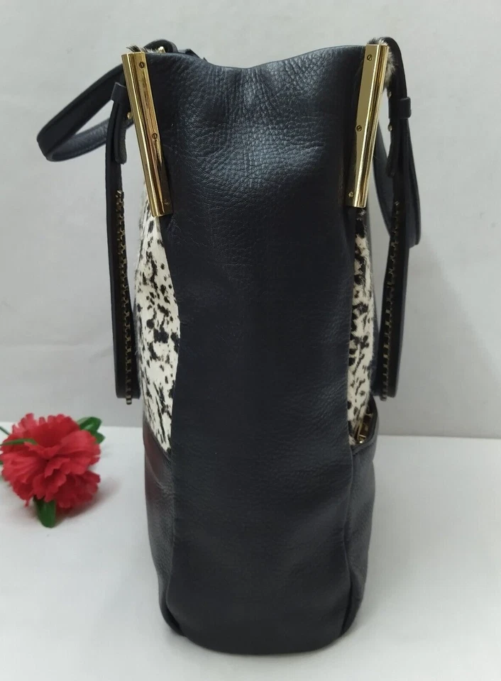 Bolso de Hombro Halston Heritage Multicolor Pelo de Becerro Cuero Norte Sur Foto 4 de 4