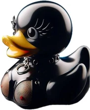 Unique Dark Rubber Duck Latex Enigma Duck Novelty Duck Gift Home Room Desk Decor