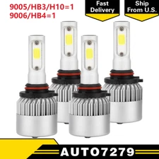 9005 9006 LED Headlight Bulb High Low Beam Combo Kit 6000K 12000LM Bright