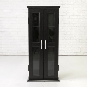 Modern Black Wood Media Storage Cabinet With Gl Doors Walker Image Is Loading Modern Black Wood Media Storage Cabinet With Gl