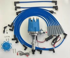 small cap PONTIAC 350 389 400 455 BLUE HEI Distributor + Spark Plug Wires USA