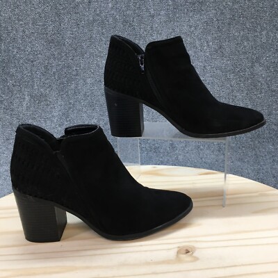 Madden Girl Boots Womens 10 M Chayene Casual Side Zip Ankle Bootie Black Fabric