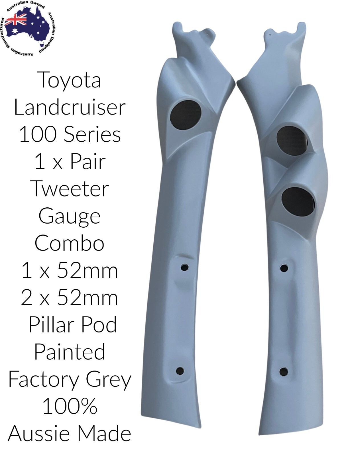 2 Gauge Pillar Pod to suit 100 Series Land cruiser Aussie Made 52mm