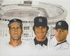 Tony Kubek Bucky Dent Derek Jeter Photo Artwork New York Yankees 10x8 Artwork