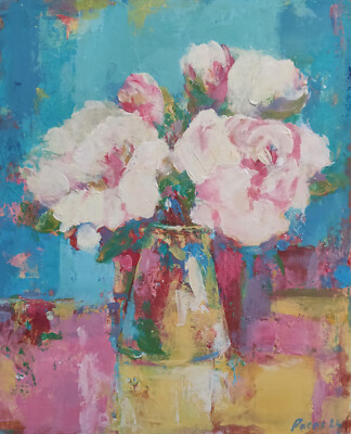 Original Painting Flowers Still life Signed Art hand painted