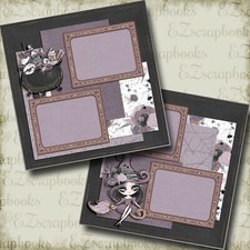 Cute Gothic Witch - 2 Premade Scrapbook Pages - EZ Layout 5012