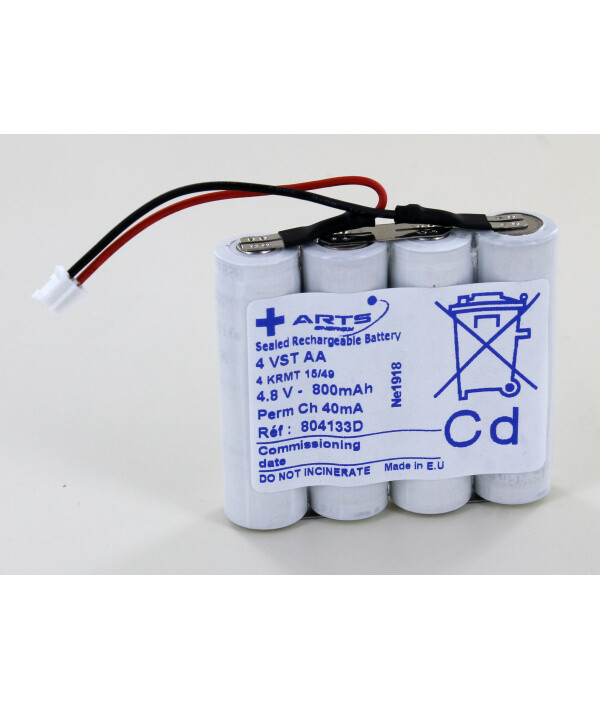 Batterie Arts 4.8V 800mAh AA BAES 804133 de secours pour blocs autonomes