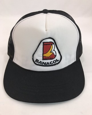 Vintage Banacol Columbia Bananas Hat Snapback Trucker Cap Black White