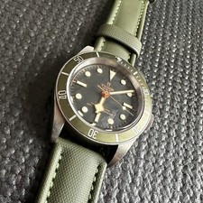 GREEN High Quality Real Sailcloth Waterproof Watch Strap GREEN Stitch