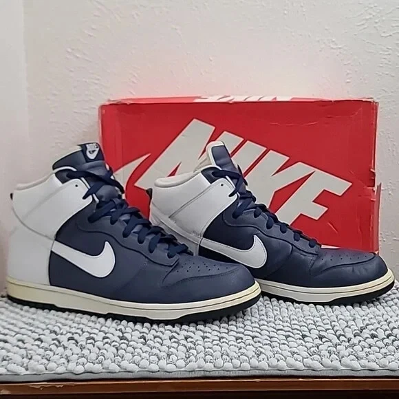 Nike Dunk High Vintage Retro VP Blanco Azul Marino 2006 Tenis para Hombres 309432-411 Talla 13 Foto 4 de 4
