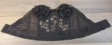 Vintage Victoria's Secret Black Lace Bustier Corset Underwire Bra 34A Union Made