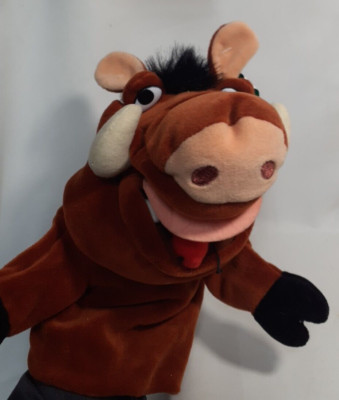 Walt Disney Store The Lion King PUMBAA HAND PUPPET 10'' Plush Stuffed Animal Toy
