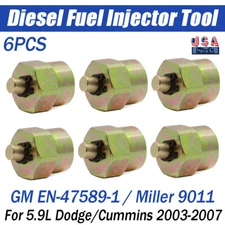 6x Diesel Fuel Injector Block-Off Tool Cap For Dodge 5.9L Cummins 03-07 Duramax