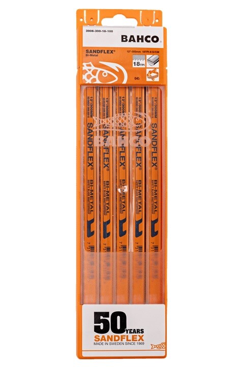 Bahco 300mm 12" Sandflex Shatter Proof Bi-Metal Hacksaw Blades 18 24 32 TPI 3906