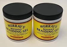Lot of 2, Murray's Beeswax Braiding Gel - FIRM HOLD - 6 oz each