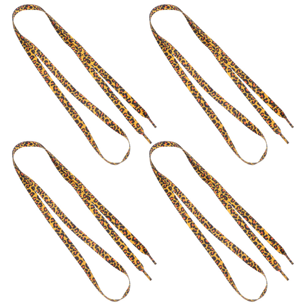 APL 2 paia di lacci per scarpe sneakers donna in pizzo leopardato marrone