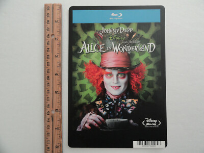 ALICE IN WONDERLAND - JOHNNY DEPP - BLOCKBUSTER VIDEO BACKER CARD 5.5''X8'' 