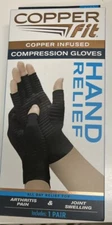 Copper Fit  Compression Gloves Hand Relief 1pair Unisex L/XL Copper Infused